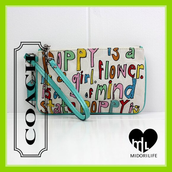 COACH Poppy Is A Girl XL Wristlet - Picture 1 of 14